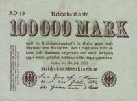 p91a from Germany: 100000 Mark from 1923