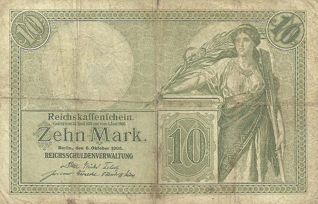 Front of Germany p9a: 10 Mark from 1906