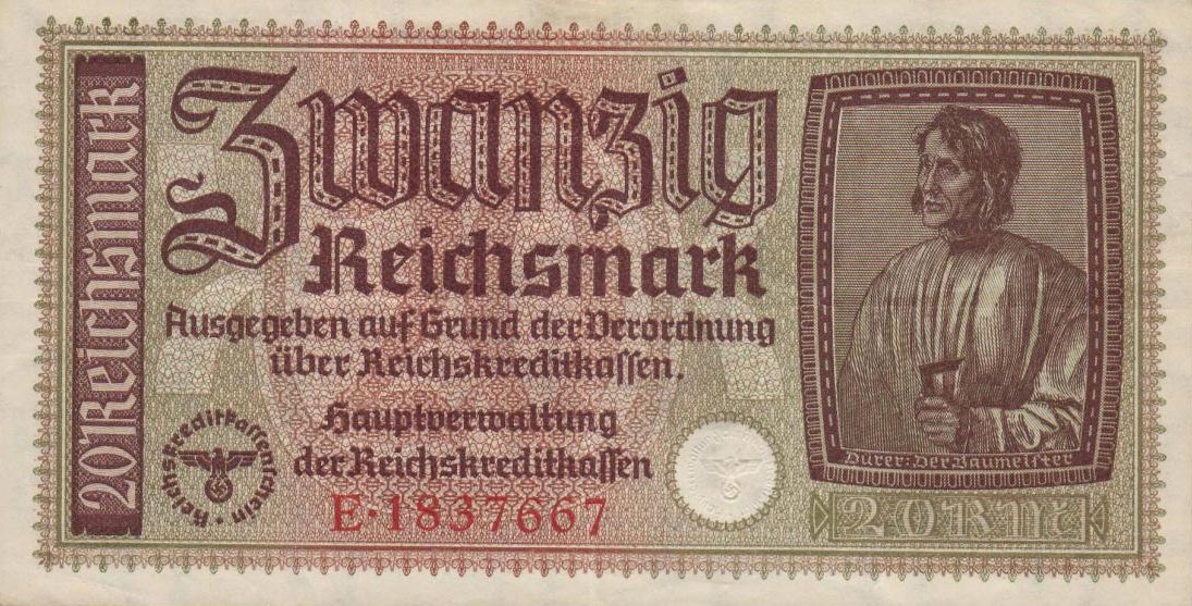 Front of Germany pR139: 20 Reichsmark from 1940