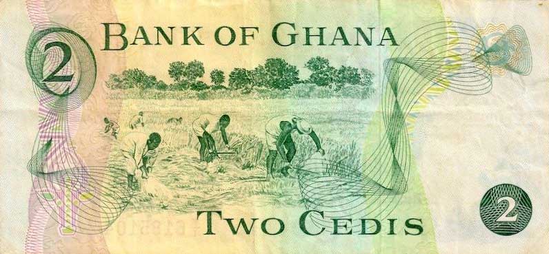 Back of Ghana p14a: 2 Cedis from 1972
