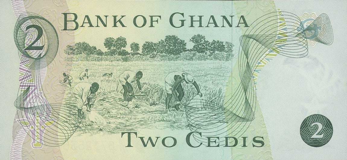 Back of Ghana p14s: 2 Cedis from 1972