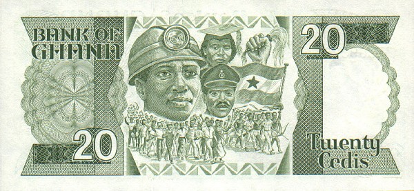 Back of Ghana p24a: 20 Cedis from 1984