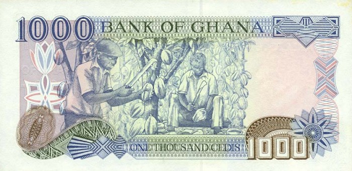 Back of Ghana p32b: 1000 Cedis from 1997