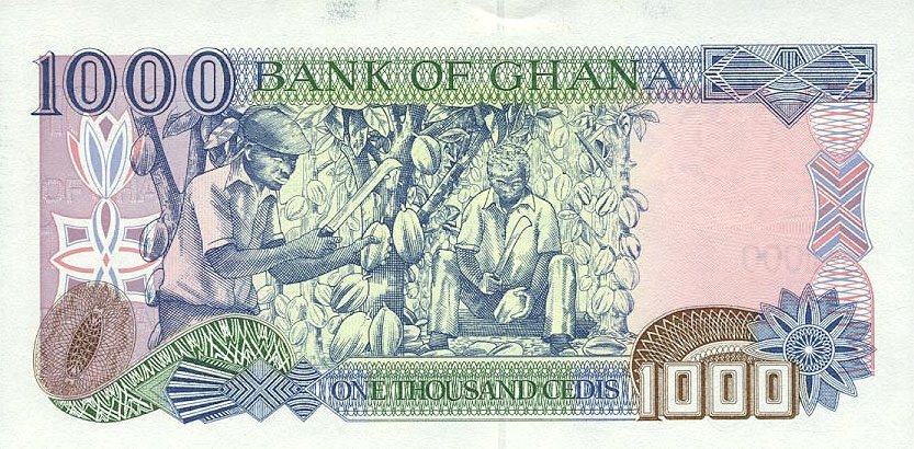 Back of Ghana p32d: 1000 Cedis from 1999