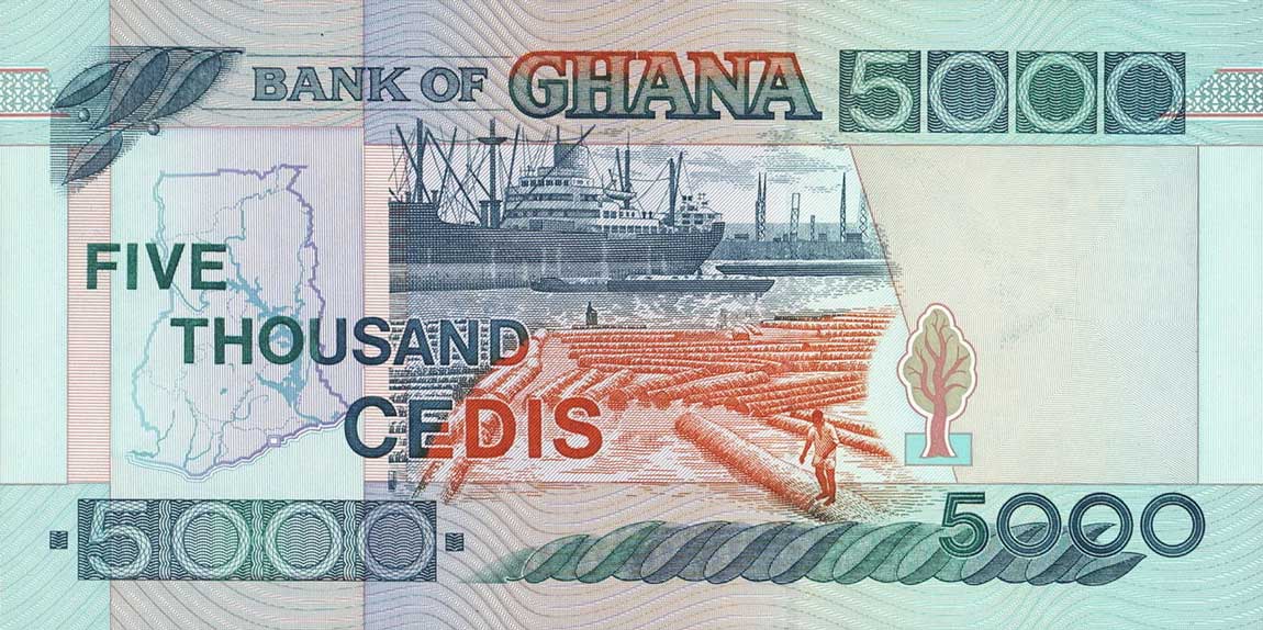 Back of Ghana p34e: 5000 Cedis from 2000