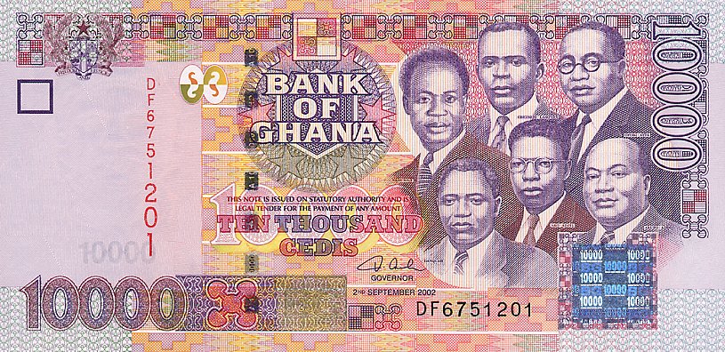 Front of Ghana p35a: 10000 Cedis from 2002