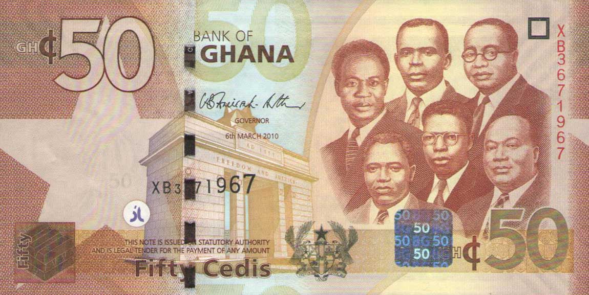 Front of Ghana p41b: 50 Cedis from 2010