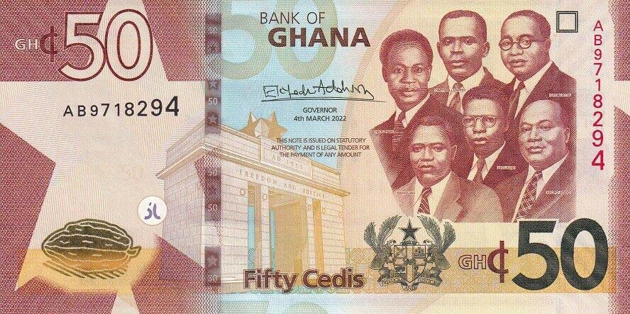 Front of Ghana p49b: 50 Cedis from 2022