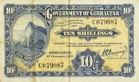 p11 from Gibraltar: 10 Shillings from 1927