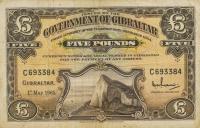 p19a from Gibraltar: 5 Pounds from 1958