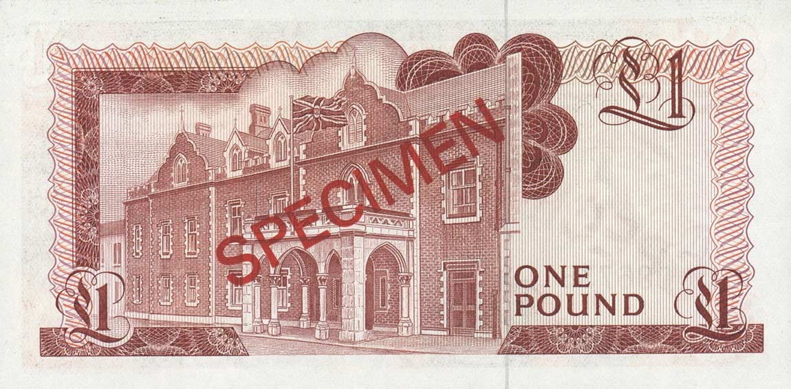 Back of Gibraltar p20s: 1 Pound from 1975