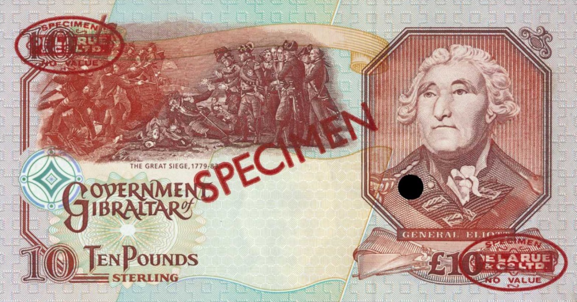 Back of Gibraltar p26s: 10 Pounds from 1995