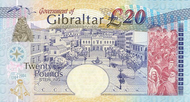 Back of Gibraltar p31a: 20 Pounds from 2004