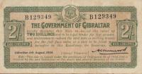p6 from Gibraltar: 2 Shillings from 1914