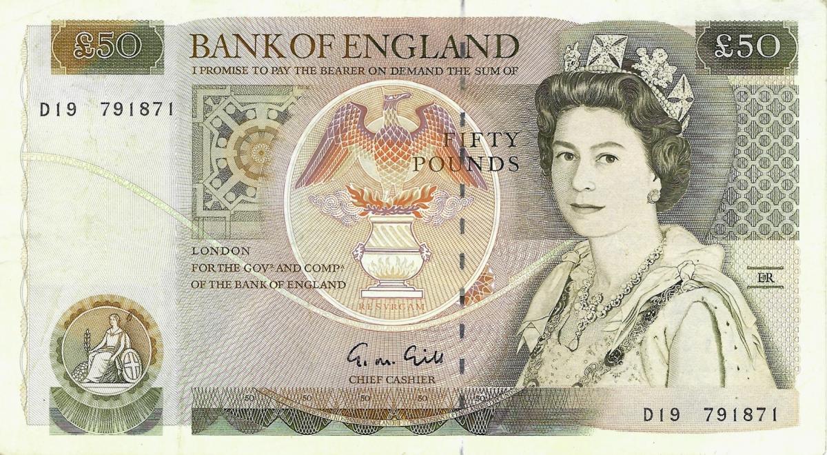 Front of England p381b: 50 Pounds from 1988
