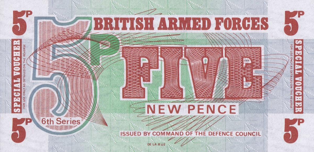 Front of England pM44a: 5 New Pence from 1972