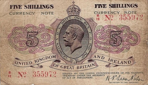 Front of England p352: 5 Shillings from 1919