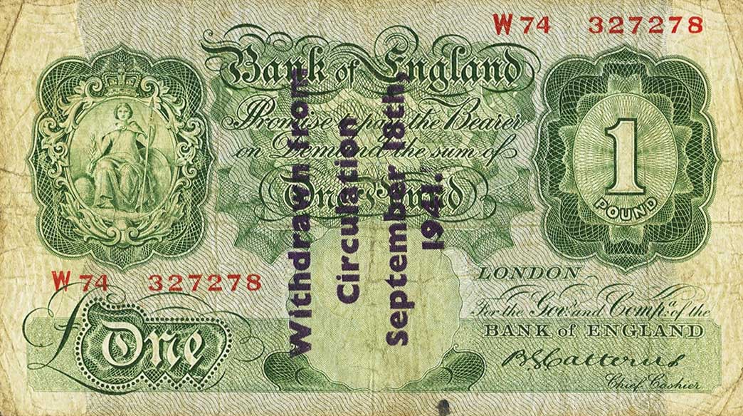 Front of England p363f: 1 Pound from 1928