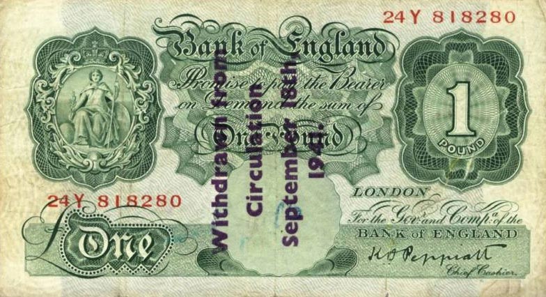 Front of England p363g: 1 Pound from 1928