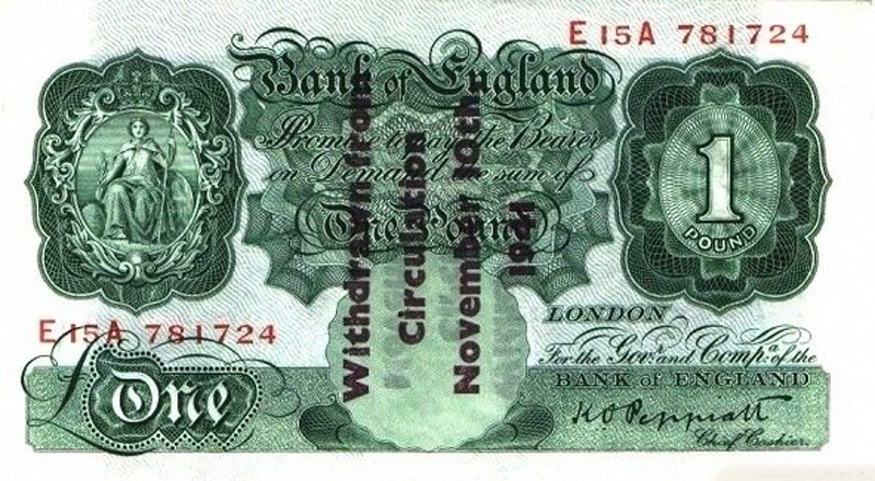 Front of England p363i: 1 Pound from 1941