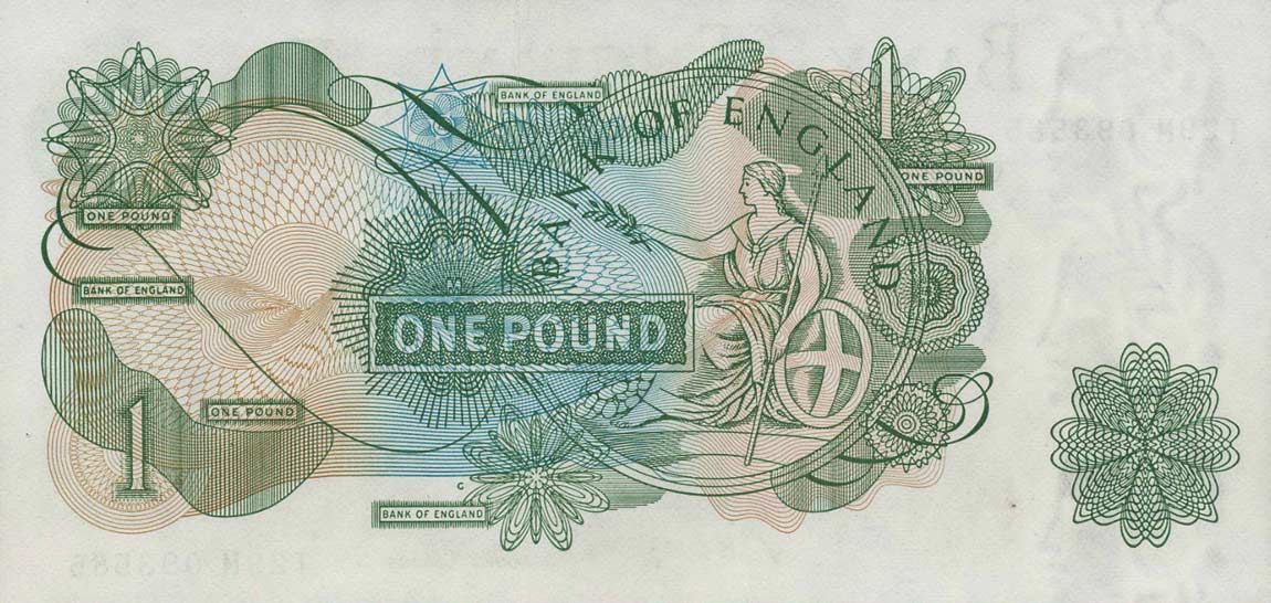 Back of England p374f: 1 Pound from 1966