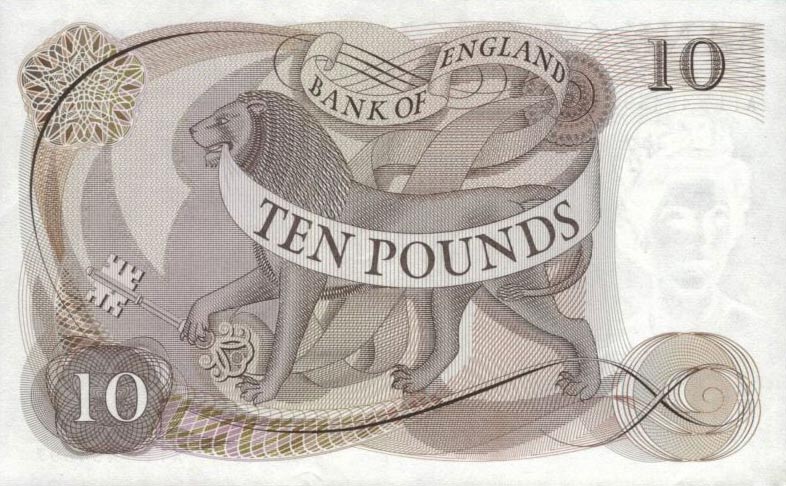 Back of England p376a: 10 Pounds from 1964