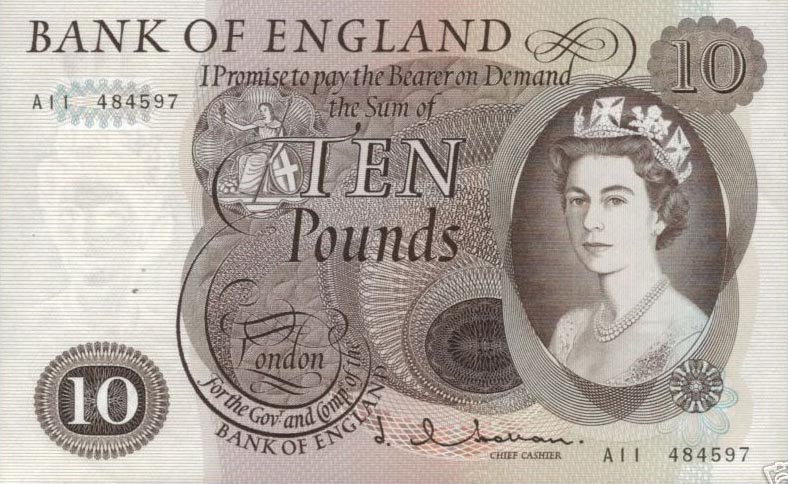 Front of England p376a: 10 Pounds from 1964