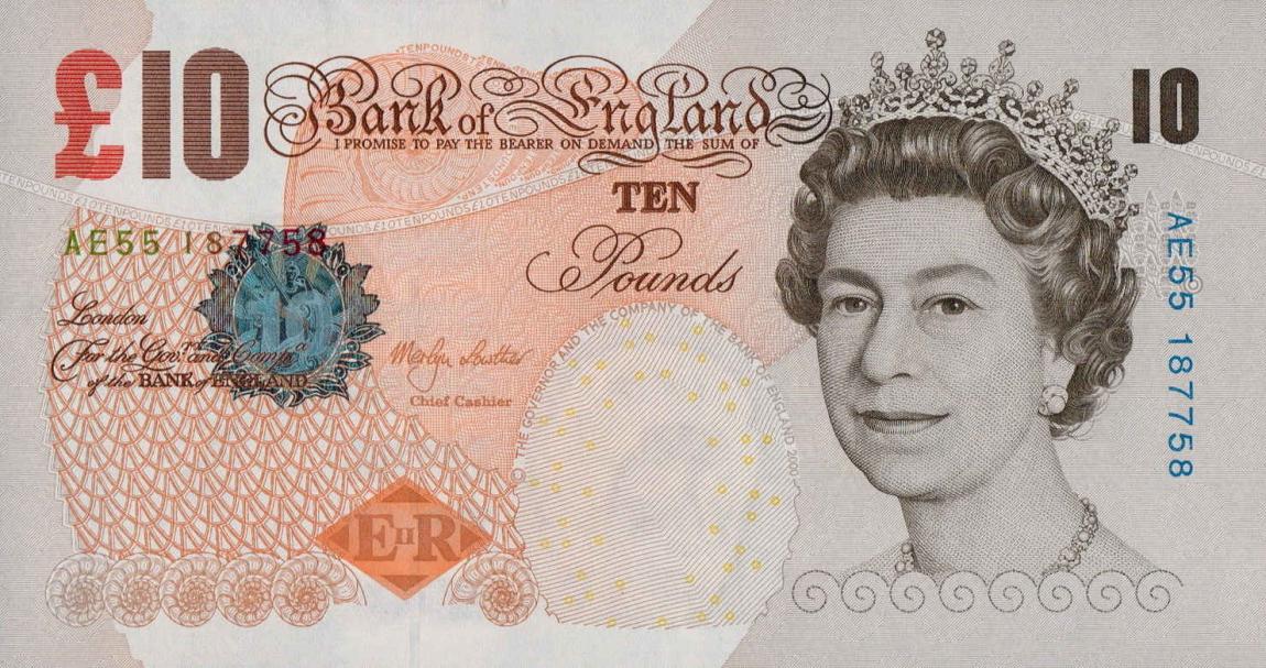 Front of England p389a: 10 Pounds from 2000