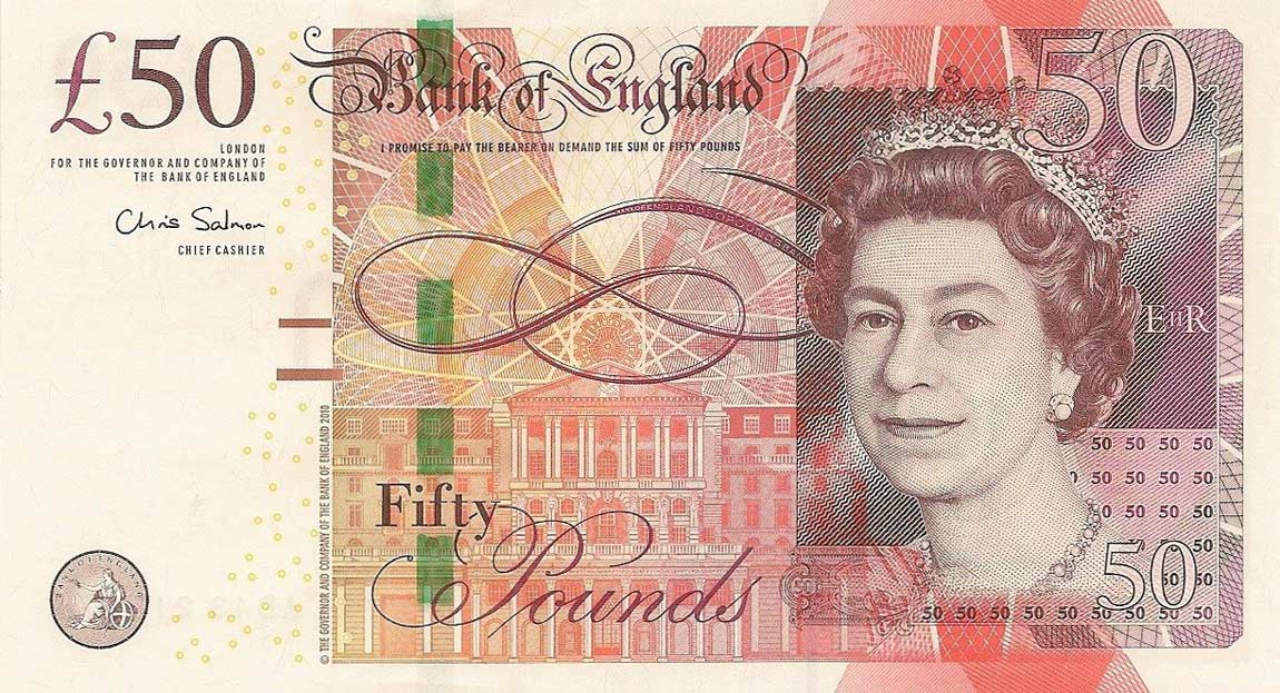 Front of England p393a: 50 Pounds from 2011