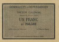 Gallery image for Guadeloupe p1Aa: 1 Franc
