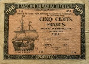 Gallery image for Guadeloupe p24b: 500 Francs