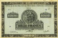 p26a from Guadeloupe: 1000 Francs from 1942