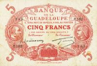 Gallery image for Guadeloupe p7b: 5 Francs