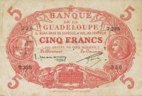 Gallery image for Guadeloupe p7c: 5 Francs