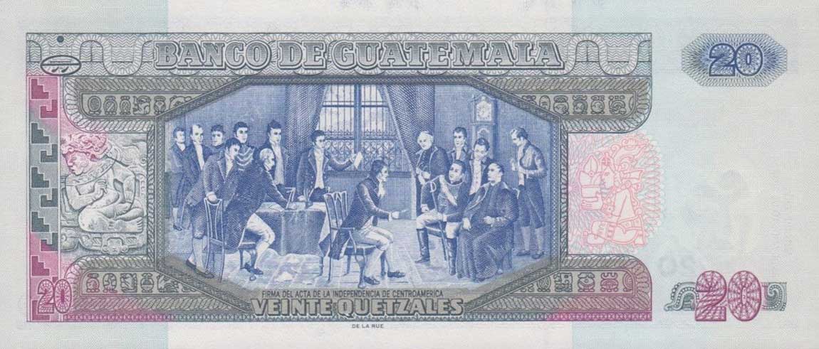 Back of Guatemala p112a: 20 Quetzales from 2006