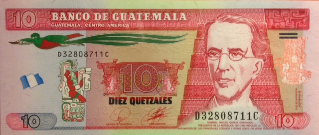 Front of Guatemala p117: 10 Quetzales from 2008