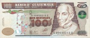 p126a from Guatemala: 100 Quetzales from 2010