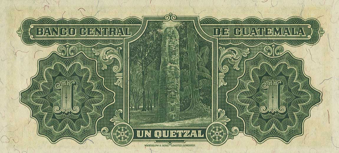 Back of Guatemala p14a: 1 Quetzal from 1934
