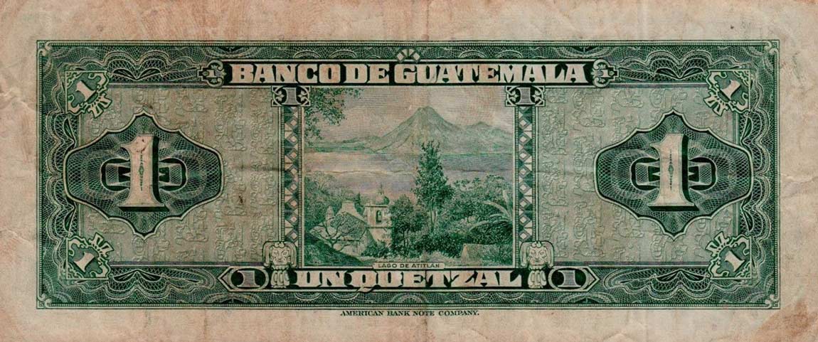 Back of Guatemala p24a: 1 Quetzal from 1948