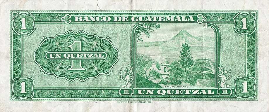 Back of Guatemala p43a: 1 Quetzal from 1959