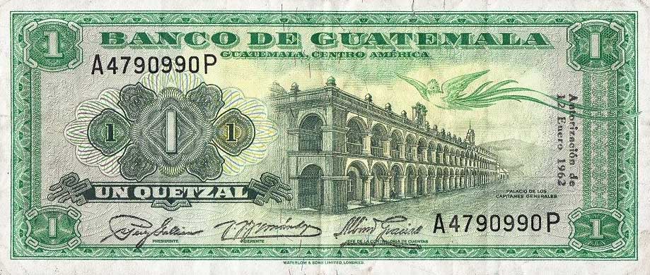 Front of Guatemala p43a: 1 Quetzal from 1959