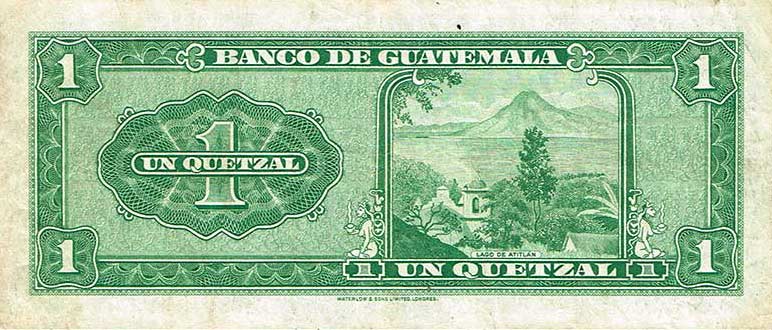 Back of Guatemala p43d: 1 Quetzal from 1962