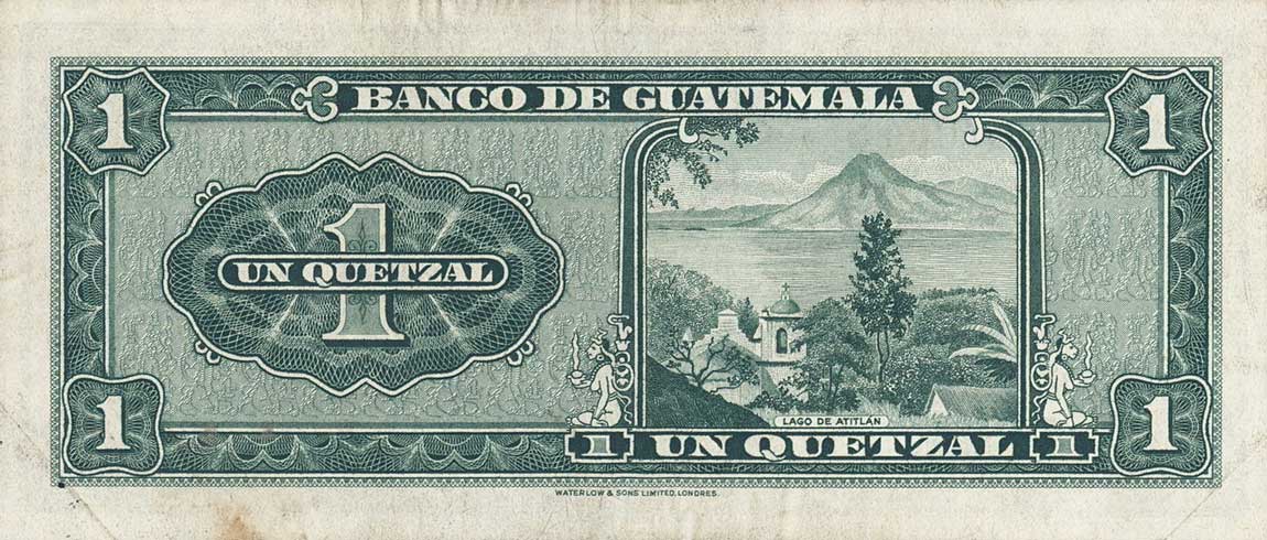 Back of Guatemala p43e: 1 Quetzal from 1959