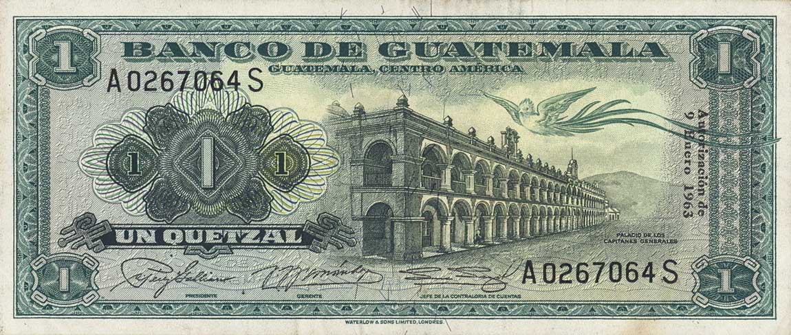Front of Guatemala p43e: 1 Quetzal from 1959