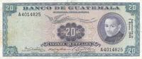 p55f from Guatemala: 20 Quetzales from 1970