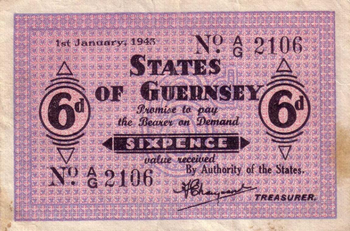 Front of Guernsey p28: 6 Pence from 1943