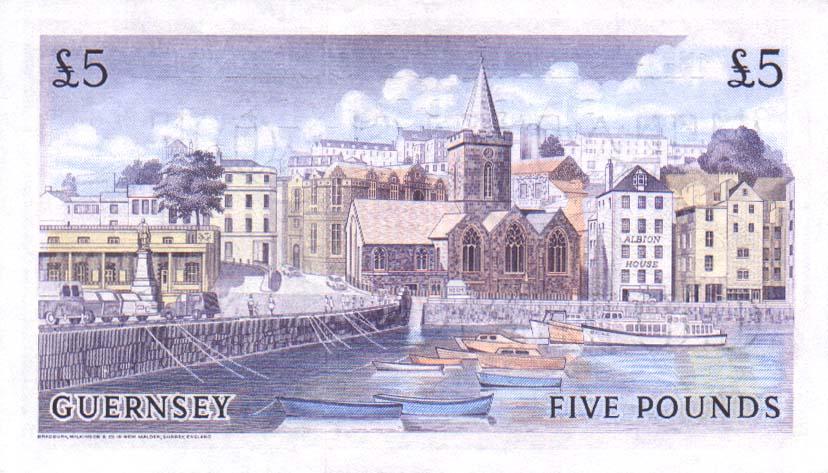 Back of Guernsey p46b: 5 Pounds from 1969