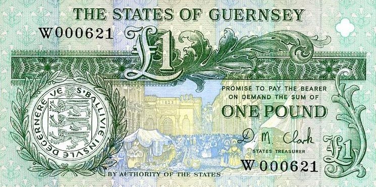 Front of Guernsey p52c: 1 Pound from 1991