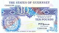 p54a from Guernsey: 10 Pounds from 1991