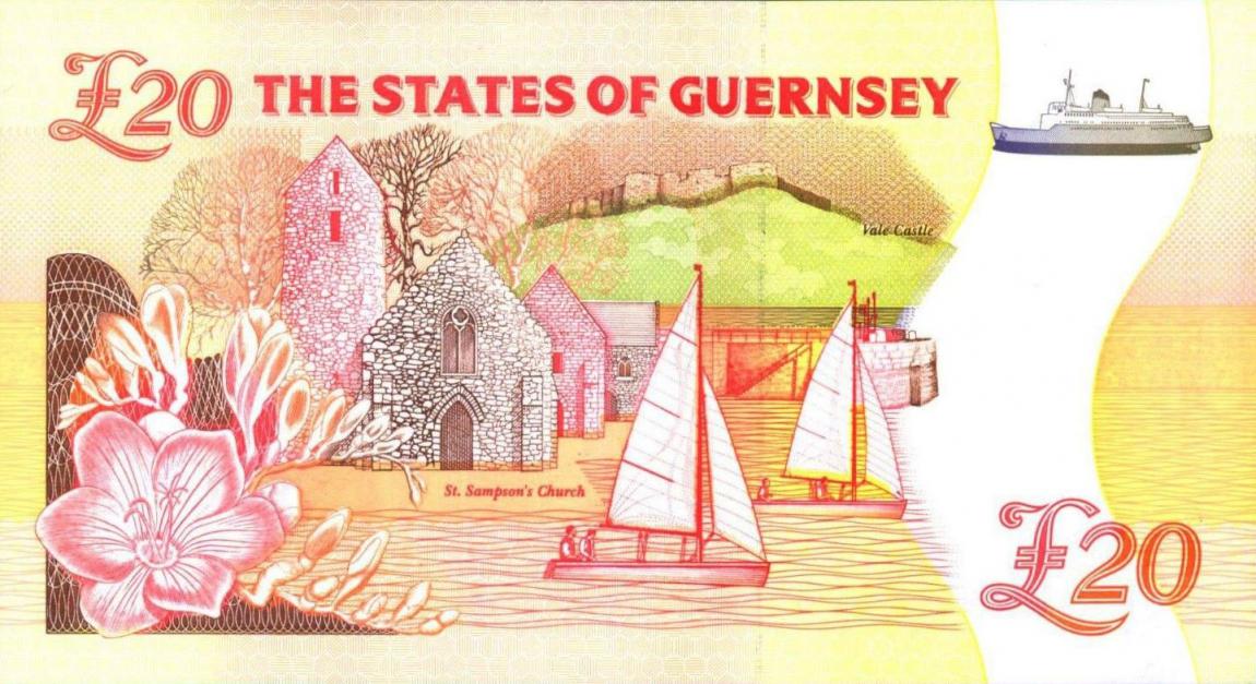 Back of Guernsey p58b: 20 Pounds from 1996